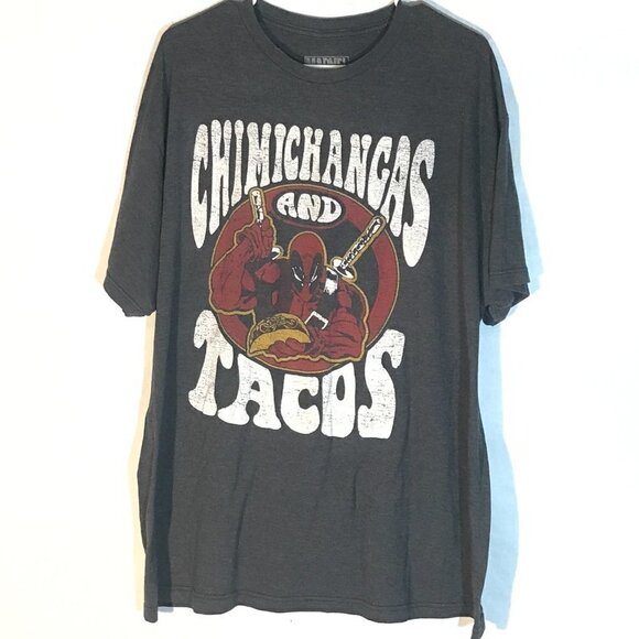 MARVEL Deadpool Gray Short Sleeve Tee Shirt 2XL - Picture 2 of 6